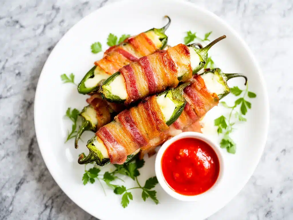 Game Day Bacon Wrapped Jalapeno Poppers Recipe Easy Crowd-Pleaser 4 bacon wrapped jalapeno poppers preparation steps