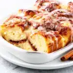 baked cinnamon roll French toast casserole - featured image