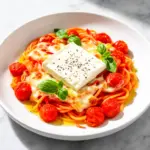 baked feta pasta with cherry tomatoes - featured image