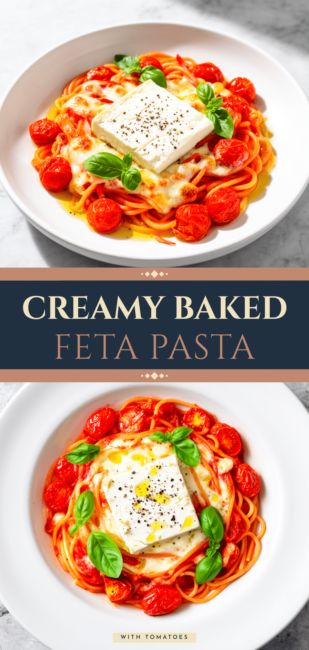 Baked Feta Pasta with Cherry Tomatoes Easy Weeknight Dinner Recipe 5 baked feta pasta with cherry tomatoes recipe