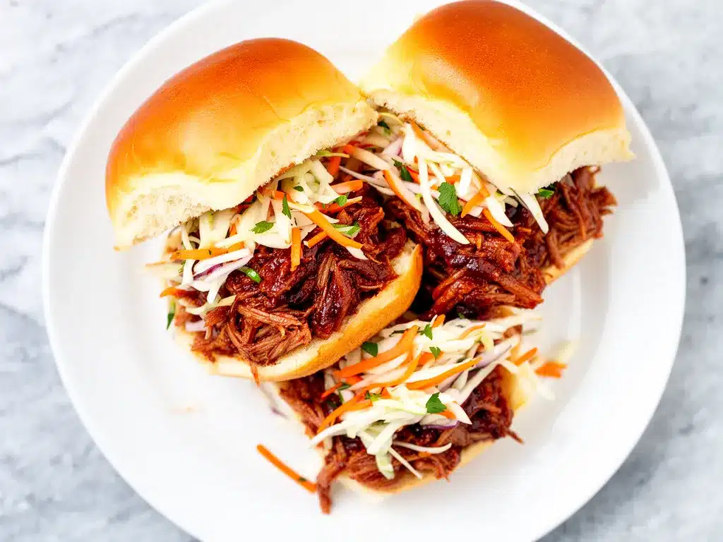 Labor Day BBQ Pulled Pork Sliders with Tangy Slaw Easy Recipe Your Family Will Crave 4 bbq pulled pork sliders preparation steps