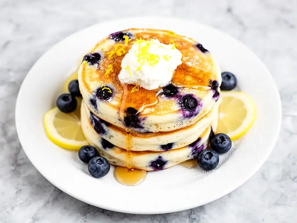 Blueberry Lemon Ricotta Pancakes Easy Recipe with Simple Ingredients for Family 4 blueberry lemon ricotta pancakes preparation steps