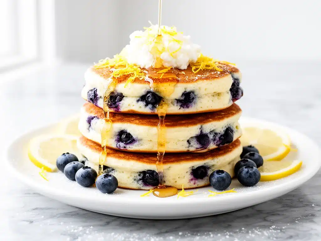 blueberry lemon ricotta pancakes - featured image