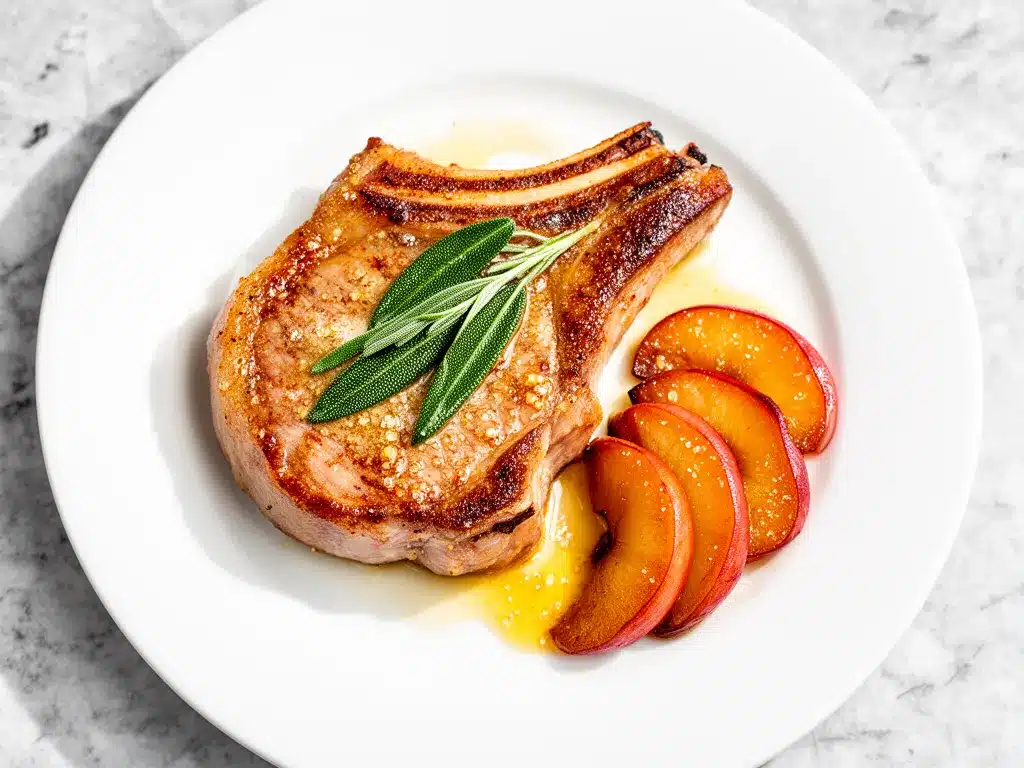 Brown Butter Sage Pork Chops Recipe with Caramelized Apples Your Family Will Crave 4 brown butter sage pork chops preparation steps