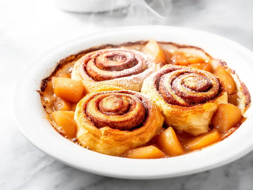 Cinnamon Roll Apple Cobbler - featured image