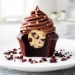 cookie dough stuffed chocolate cupcakes - featured image