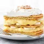 creamy banana pudding icebox cake - featured image