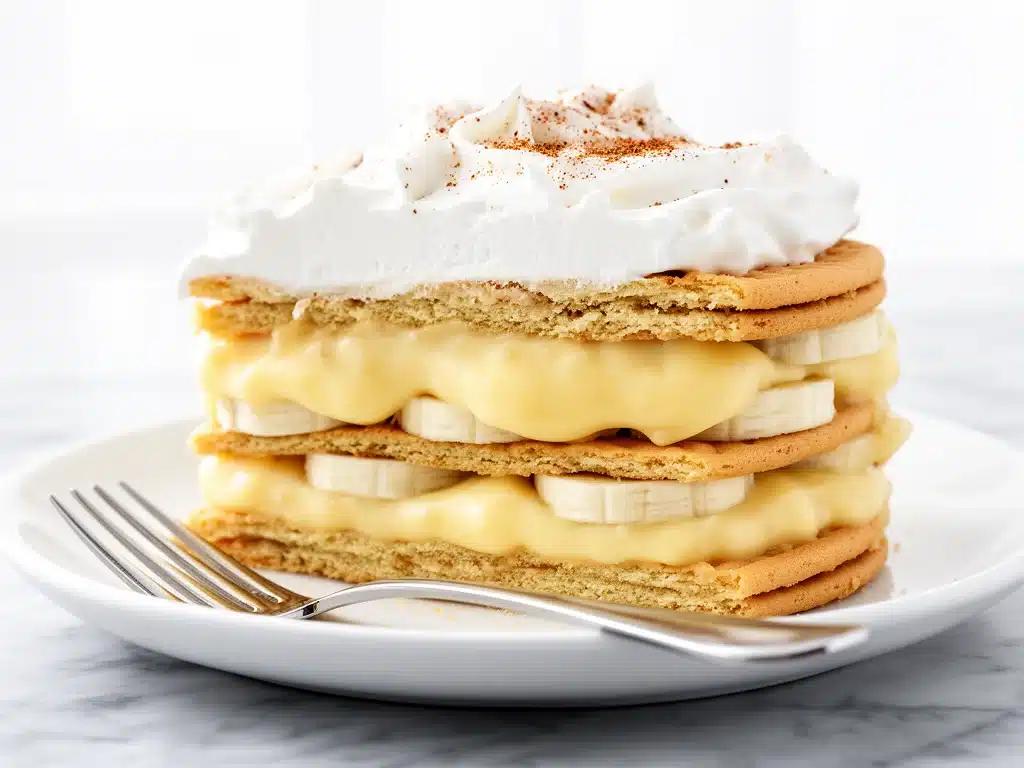 creamy banana pudding icebox cake - featured image
