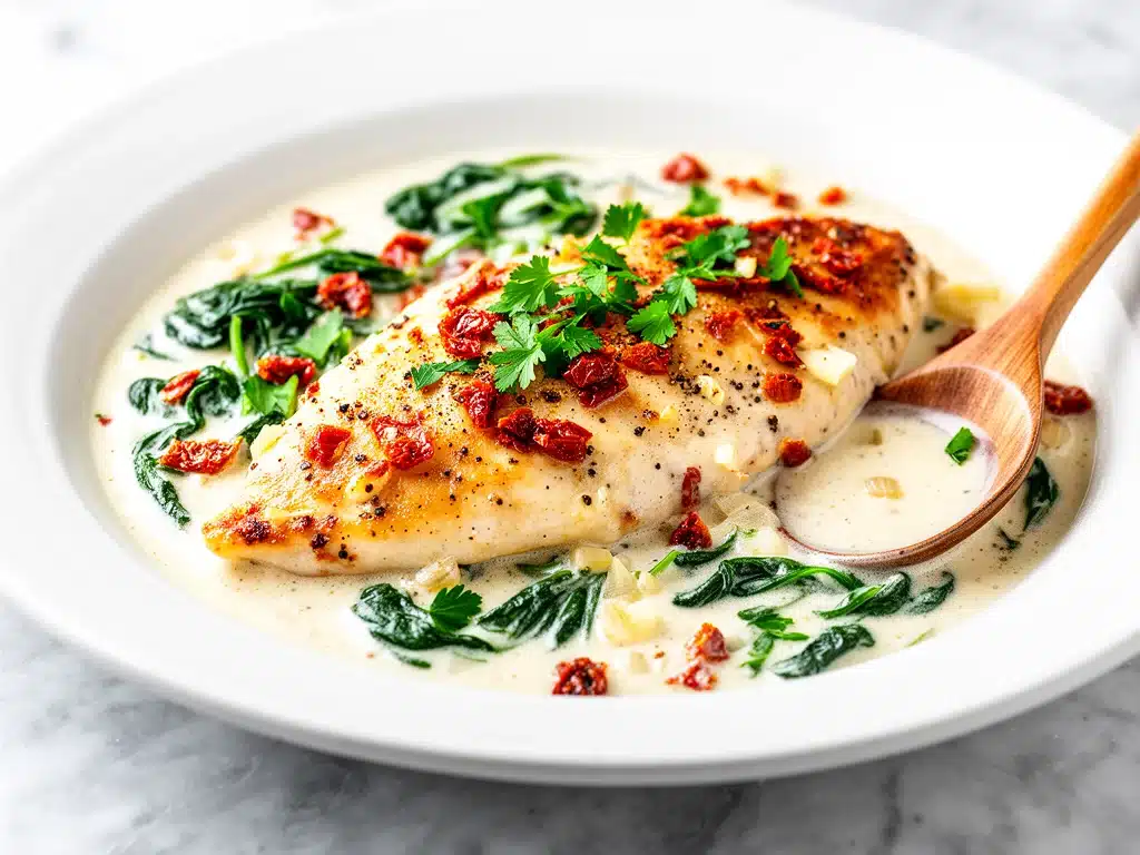 creamy tuscan garlic chicken - featured image