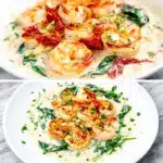 creamy tuscan shrimp skillet - featured image