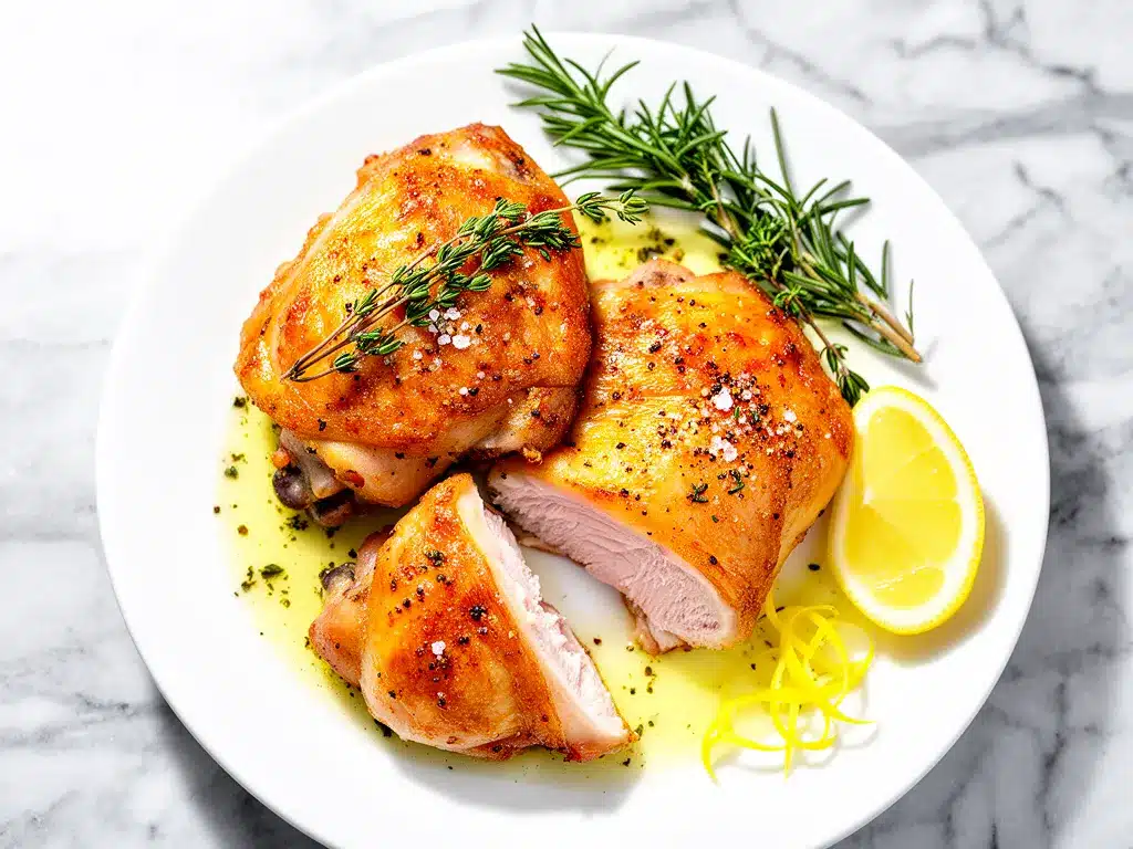 Crispy Air Fryer Chicken Thighs Recipe Easy Lemon Herb Butter for Busy Weeknights 4 crispy air fryer chicken thighs preparation steps