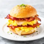 crispy bacon egg and cheese breakfast sliders - featured image