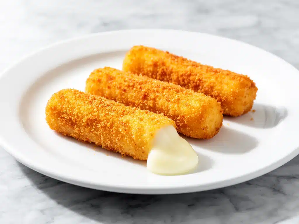 crispy baked mozzarella sticks - featured image