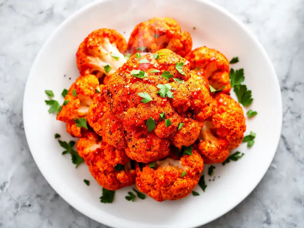 Crispy Buffalo Cauliflower Bites: Easy 30-Minute Air Fryer Recipe 4 crispy buffalo cauliflower bites preparation steps