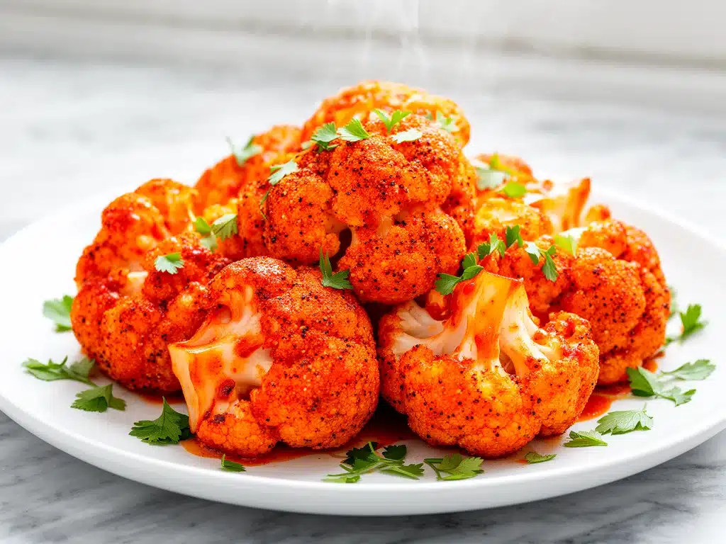 crispy buffalo cauliflower bites - featured image