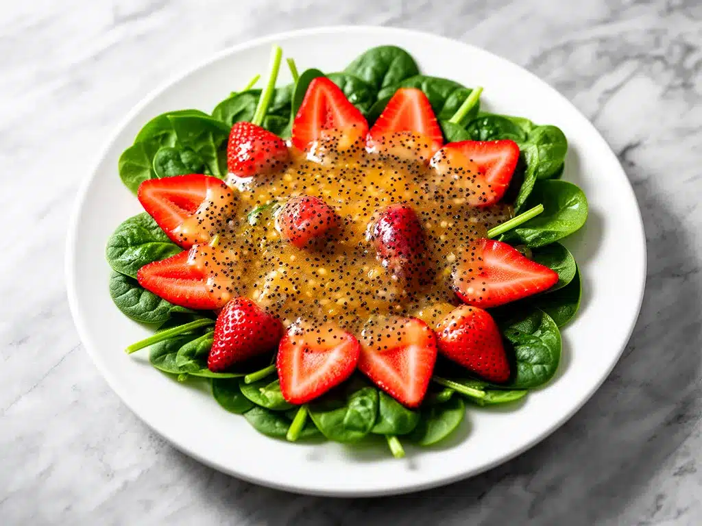 Crispy Strawberry Spinach Salad with Poppy Seed Dressing Recipe 4 Crispy Strawberry Spinach Salad preparation steps