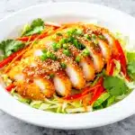 crunchy asian sesame chicken salad - featured image
