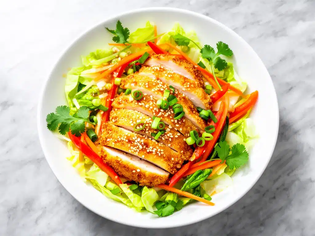 Crunchy Asian Sesame Chicken Salad Recipe Easy Family Favorite Meal 4 crunchy asian sesame chicken salad preparation steps