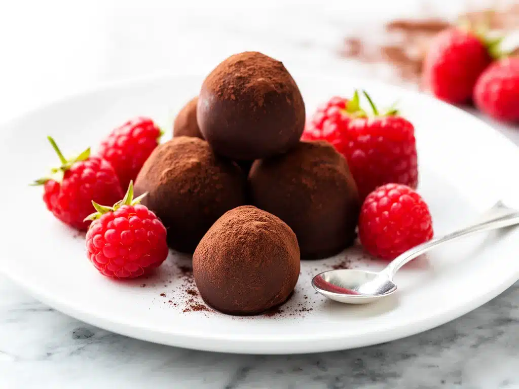 dark chocolate raspberry truffles - featured image