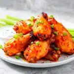 game day honey sriracha baked chicken wings - featured image