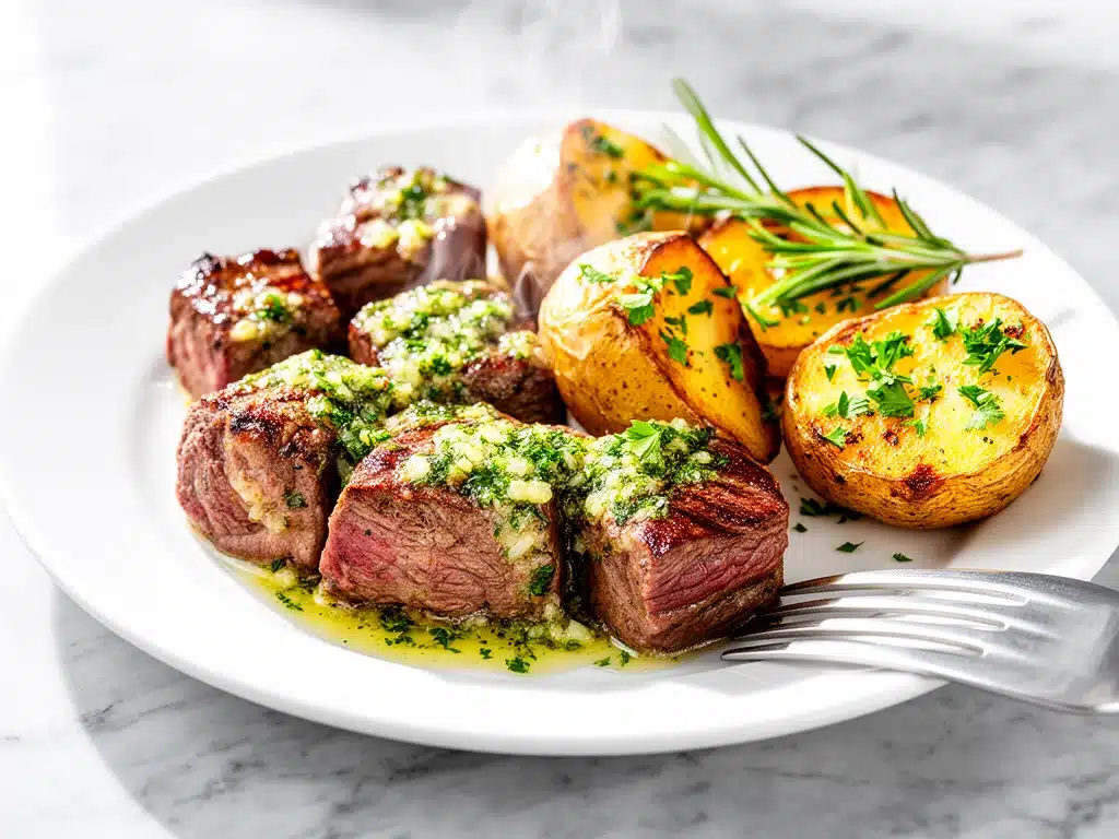 garlic butter steak bites - featured image