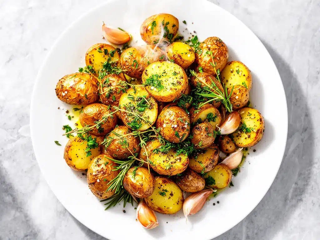 Garlic Herb Roasted Baby Potatoes Easy Recipe You’ll Make Again and Again 4 garlic herb roasted baby potatoes preparation steps