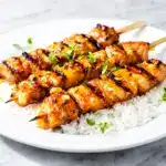 grilled honey garlic chicken skewers - featured image