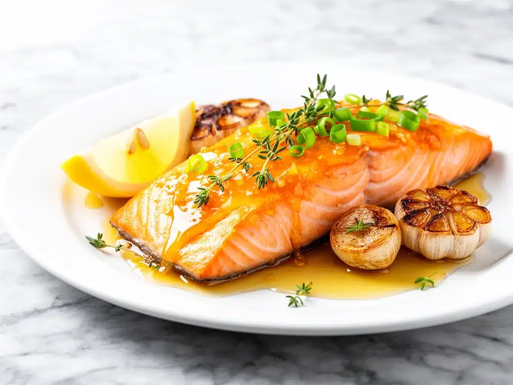 honey garlic glazed salmon recipe - featured image