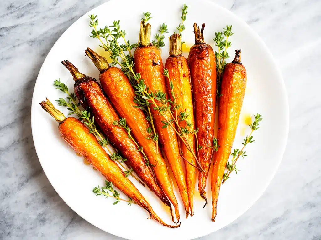 Honey Roasted Carrots with Fresh Thyme Easy Recipe for Busy Weeknights 4 honey roasted carrots preparation steps