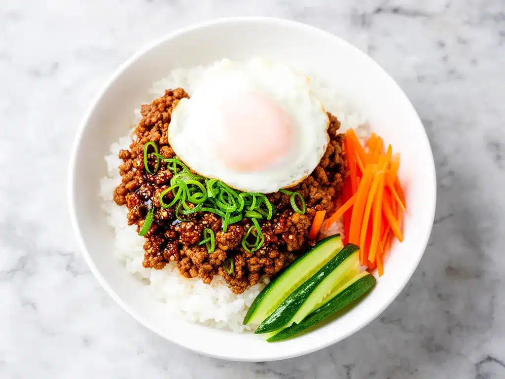 Korean Ground Beef Rice Bowls Easy Recipe with Simple Ingredients to Make on Repeat 4 Korean ground beef rice bowls preparation steps