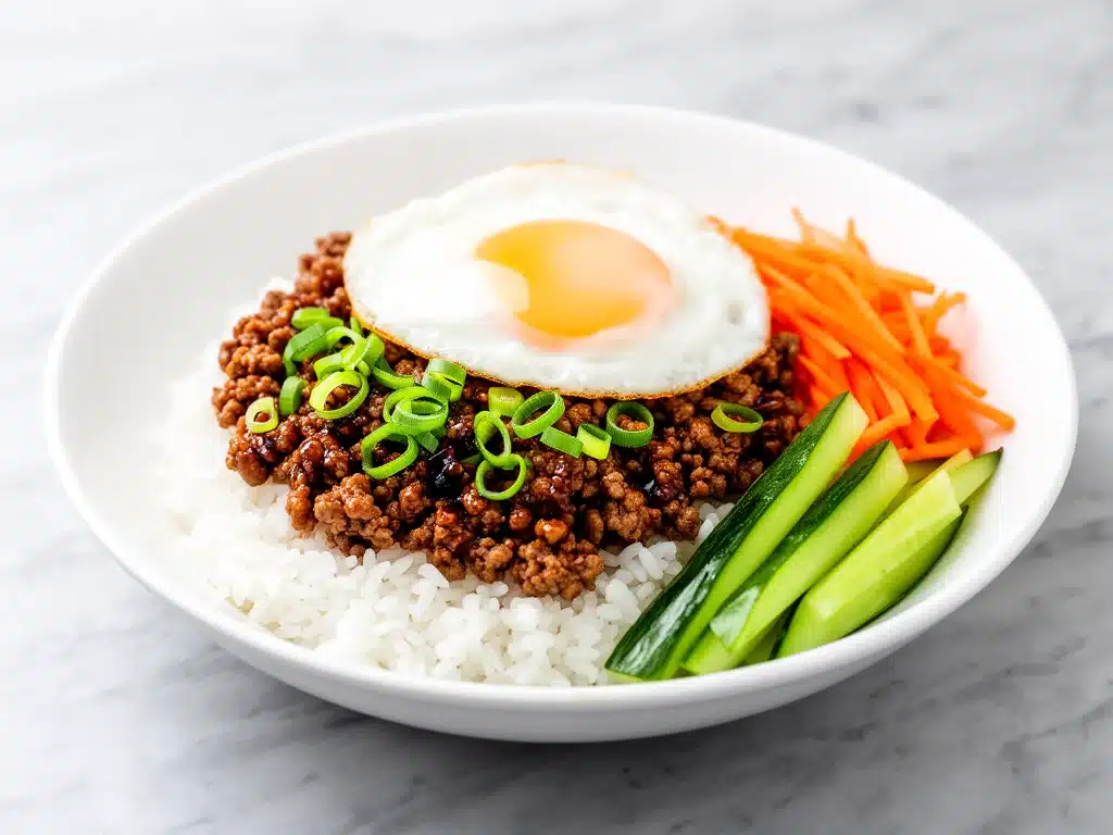 Korean ground beef rice bowls - featured image