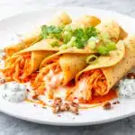 loaded buffalo chicken taquitos - featured image