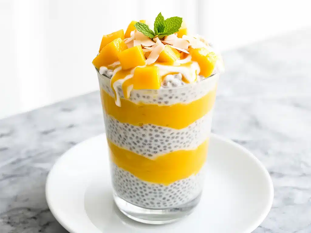 Mango Coconut Chia Pudding Parfait - featured image