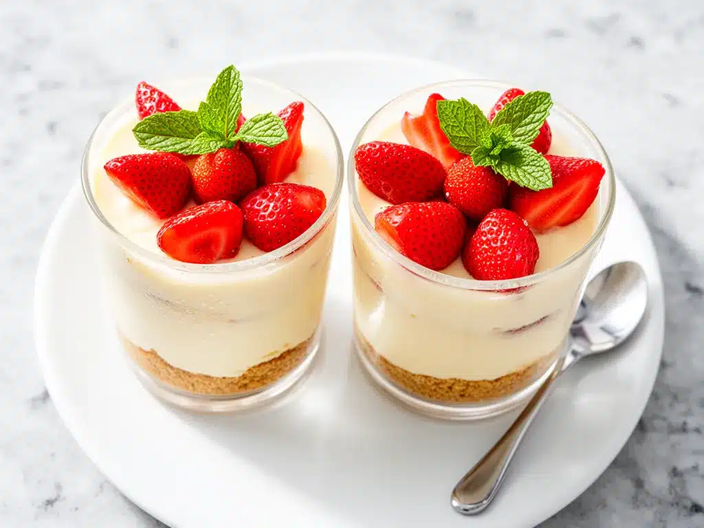 No-Bake Strawberry Cheesecake Cups Easy Recipe with Simple Ingredients 4 no-bake strawberry cheesecake cups preparation steps