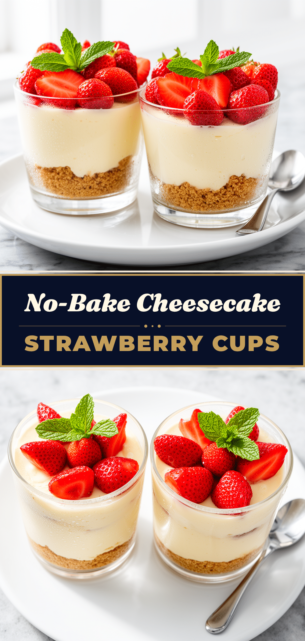 No-Bake Strawberry Cheesecake Cups Easy Recipe with Simple Ingredients 5 no-bake strawberry cheesecake cups recipe