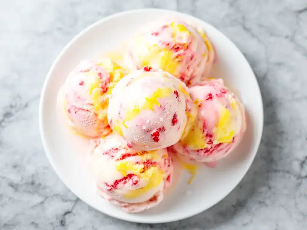 No-Churn Strawberry Lemonade Ice Cream Recipe Easy 5-Minute Treat for Busy Weeknights 4 no-churn strawberry lemonade ice cream preparation steps