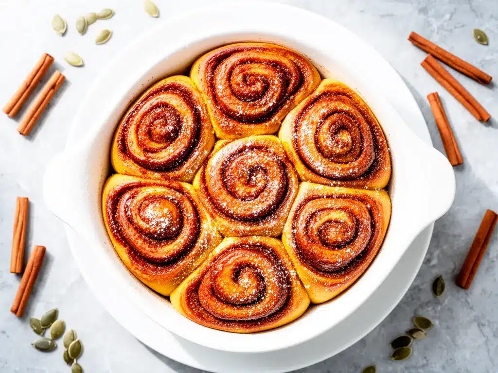 Pumpkin Spice Cinnamon Roll Bake Recipe Easy Fall Dessert Everyone Loves 4 pumpkin spice cinnamon roll bake preparation steps