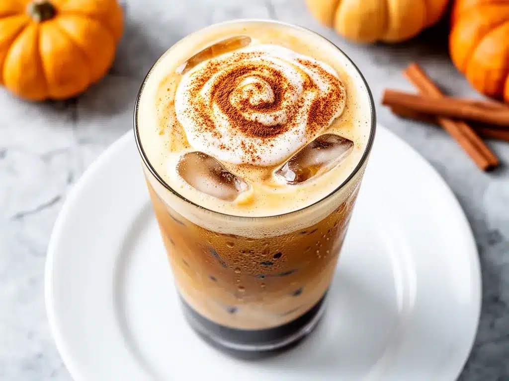 Pumpkin Spice Cream Cold Foam Iced Coffee Recipe Easy Homemade with Simple Ingredients 4 Pumpkin Spice Cream Cold Foam Iced Coffee preparation steps