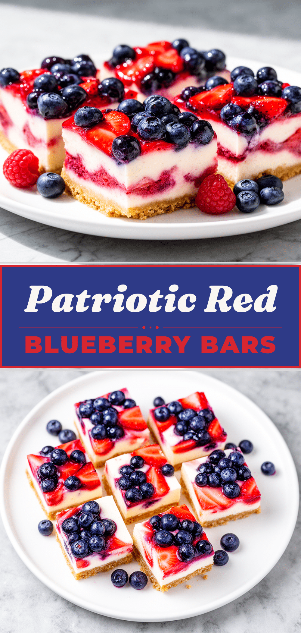 Red White and Blue Berry Cheesecake Bars Easy 5-Ingredient Recipe for Busy Weeknights 5 red white and blue berry cheesecake bars recipe