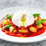 Roasted Red Pepper Gnocchi with Burrata - featured image