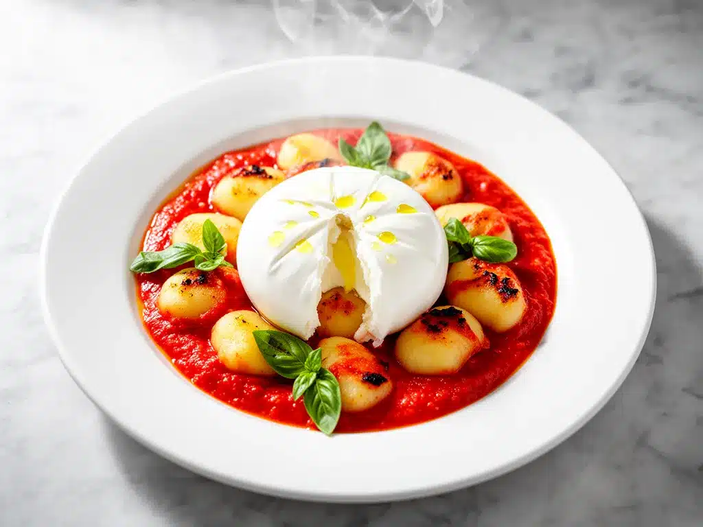Roasted Red Pepper Gnocchi with Burrata: The Best Easy Recipe 4 Roasted Red Pepper Gnocchi with Burrata preparation steps