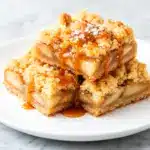 salted caramel apple crumble bars - featured image