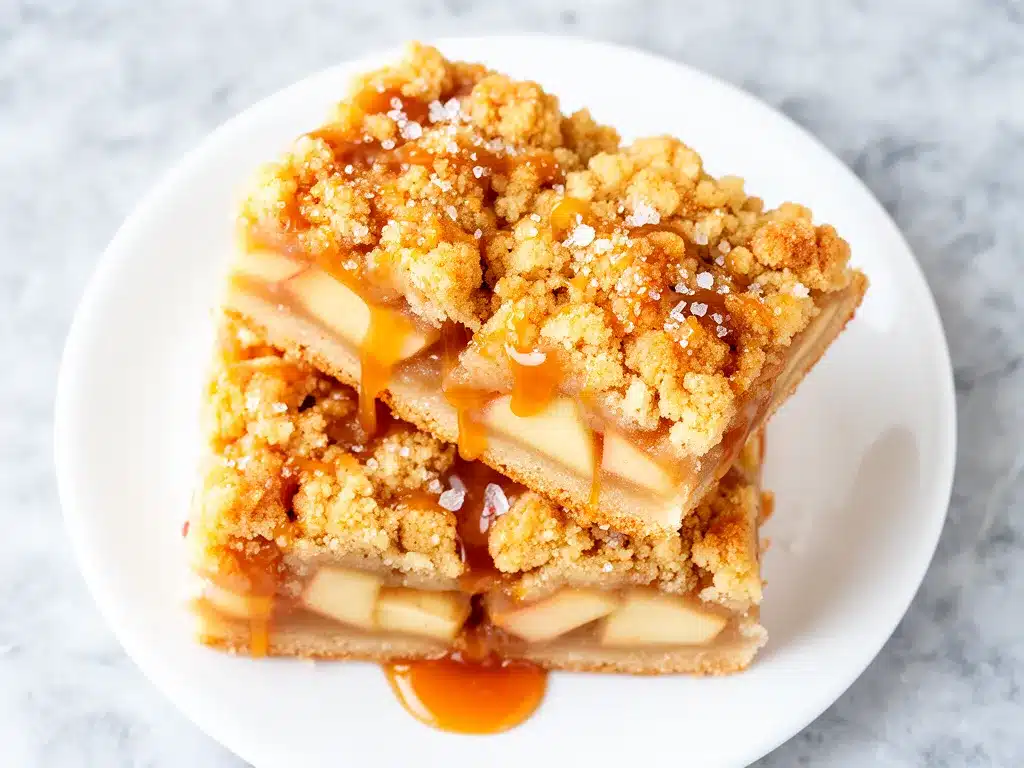 Salted Caramel Apple Crumble Bars Recipe Easy 5-Ingredient Dessert Youll Make on Repeat 4 salted caramel apple crumble bars preparation steps