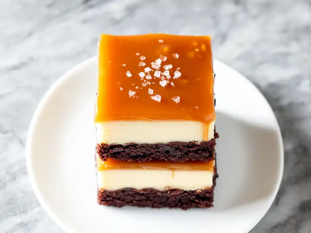 Salted Caramel Brownie Cheesecake Bars: Easy No-Bake Recipe 4 Salted Caramel Brownie Cheesecake Bars preparation steps