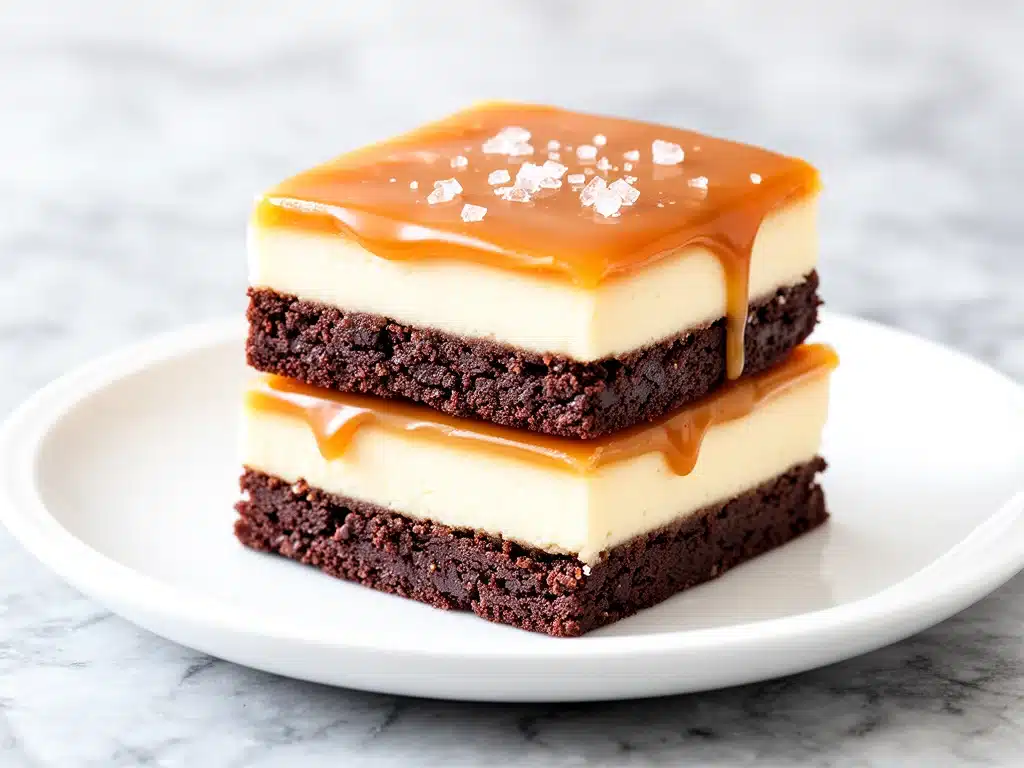 Salted Caramel Brownie Cheesecake Bars - featured image