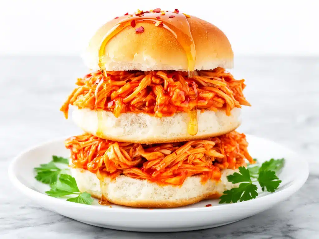 Slow Cooker Honey Buffalo Chicken Sliders - featured image
