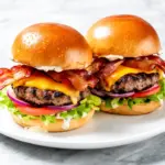 smoky bacon cheeseburger sliders - featured image