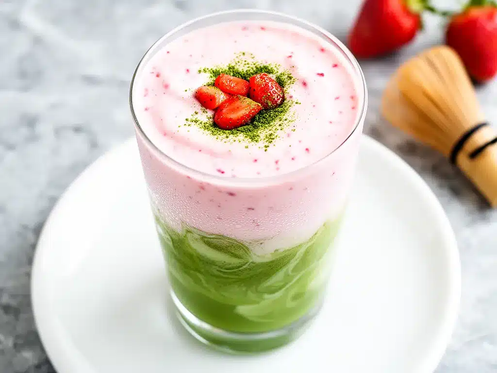 Strawberry Matcha Latte Recipe Easy 5-Ingredient Drink to Make on Repeat 4 strawberry matcha latte preparation steps