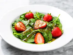 strawberry spinach salad - featured image
