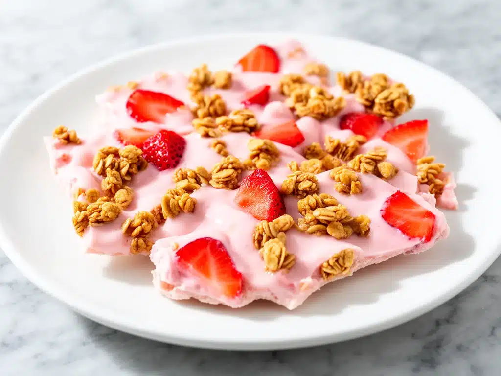 strawberry yogurt granola bark - featured image